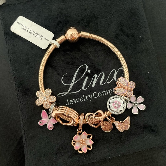 Linx Rose Gold Bracelet with Mom Themed Charms